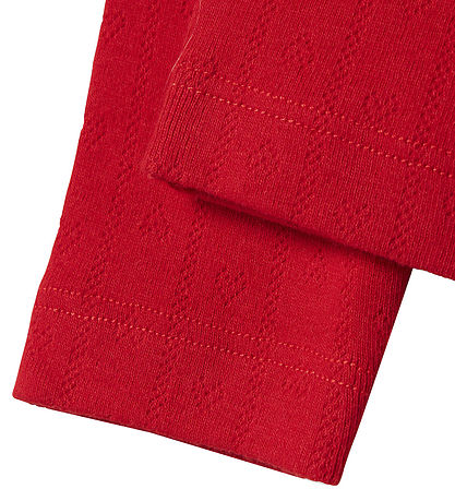 Name It Leggings - NmfDagnes - Chinesisches Rot m. Lochmuster