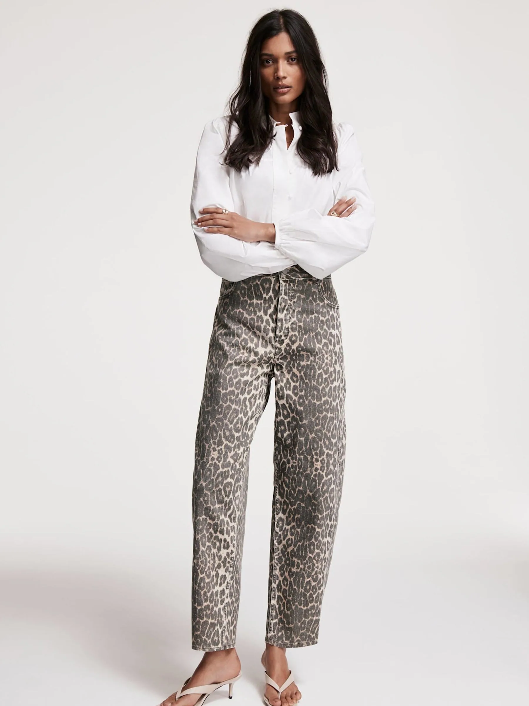 Mint Velvet Leopard Print Tapered Jeans