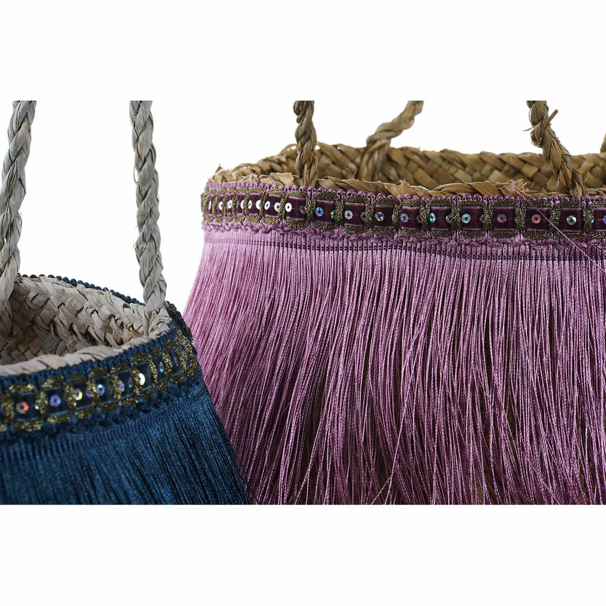 DKD Home Decor - 2 paniers polyester boho herbier mari