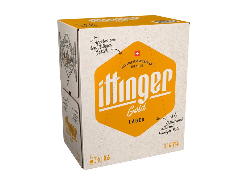 Ittinger Bier Gold 4.9% 6 x 0.33 l Spezialbier