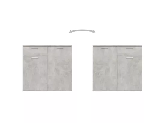 Buffet Gris béton 160x36x75 cm Bois d'ingénierie