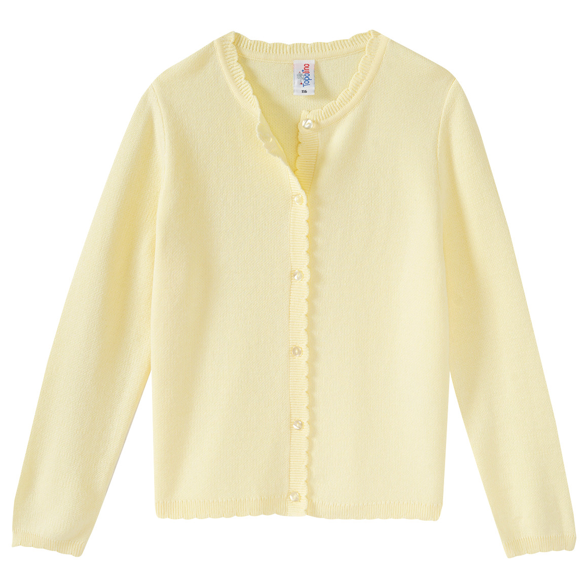 Topolino Mädchen Cardigan mit Knopfleiste hellgelb