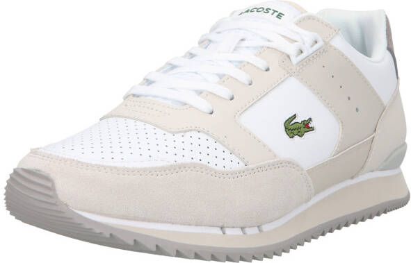 Lacoste Vintage-geïnspireerde Partner Piste Leren Sneakers Beige Heren