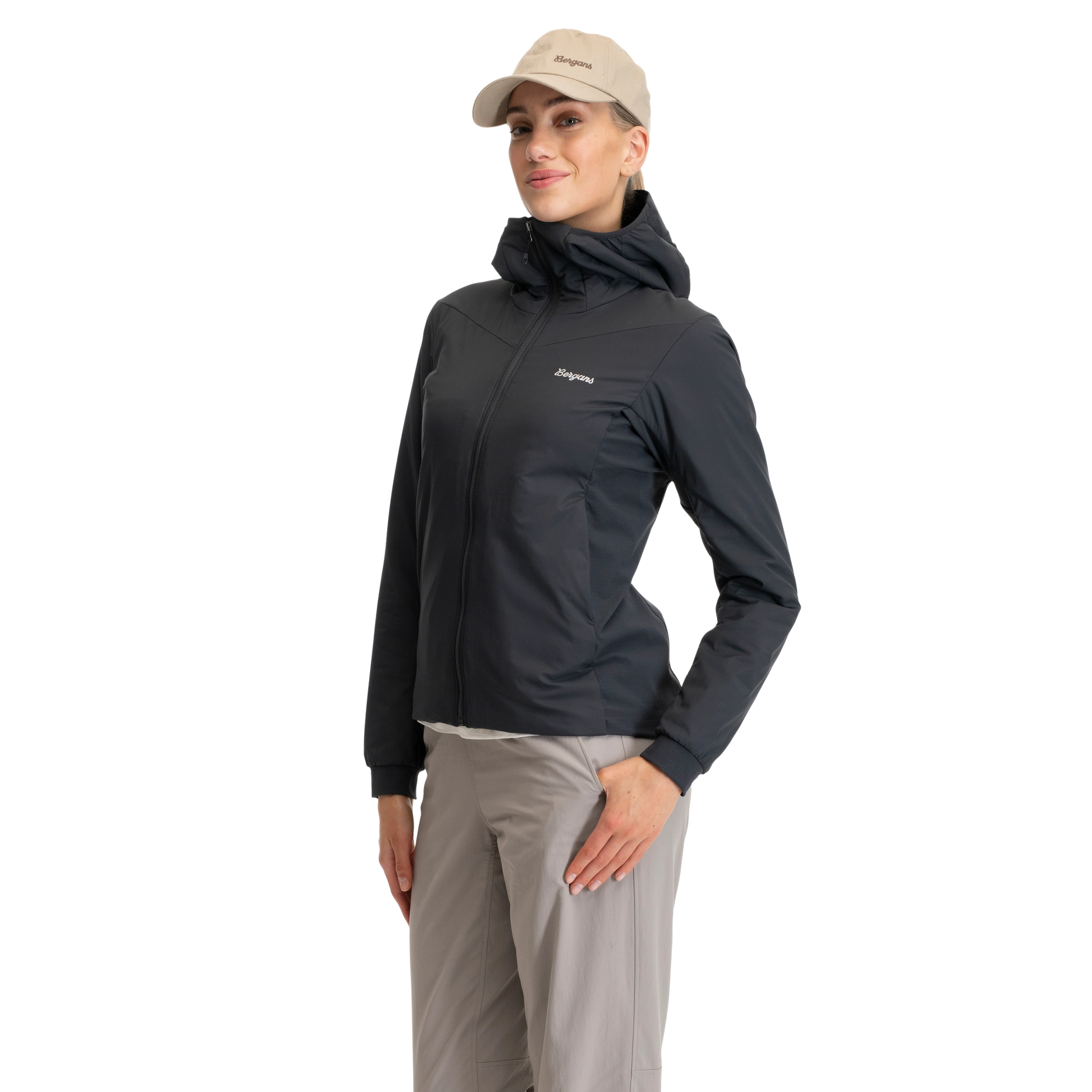 Holo Insulated Hood Jacket Women Dark Shadow Grey