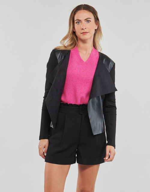 Only - ONLNEWSOUND FAUX LEATHER MIX BLAZER OTW - Noir