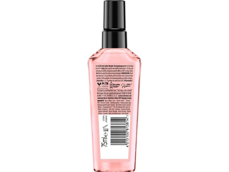 Schwarzkopf GLISS Serum Anti-Spliss Wunder 75 ml Haarserum sorgt für langanhaltende Splissversiegelung