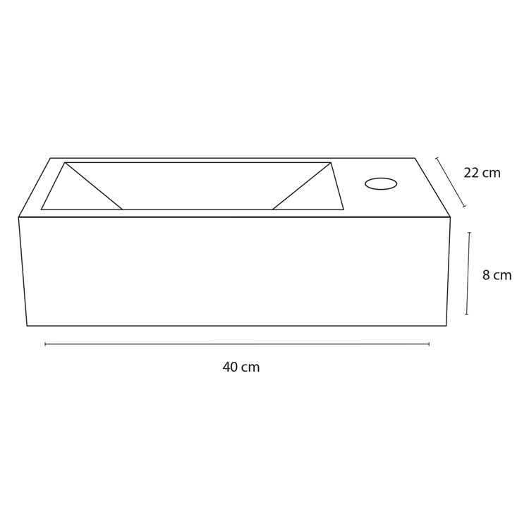 Differnz Ravo fontein 40x22x9cm donker beton