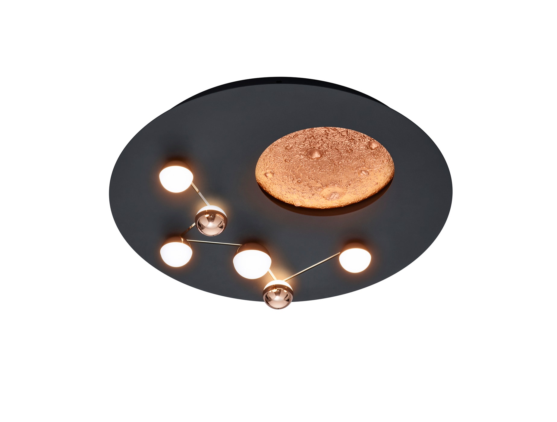 TRIO LED Deckenlampe ZODIAC 50 cm schwarz