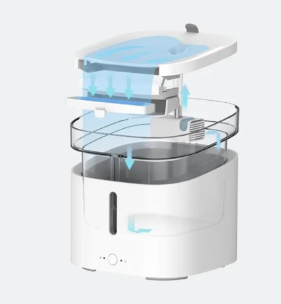 (2L) Smart Pet Fountain Katzen Trinkbrunnen Hunde Wasserspender (iOS/Android) - Weiss