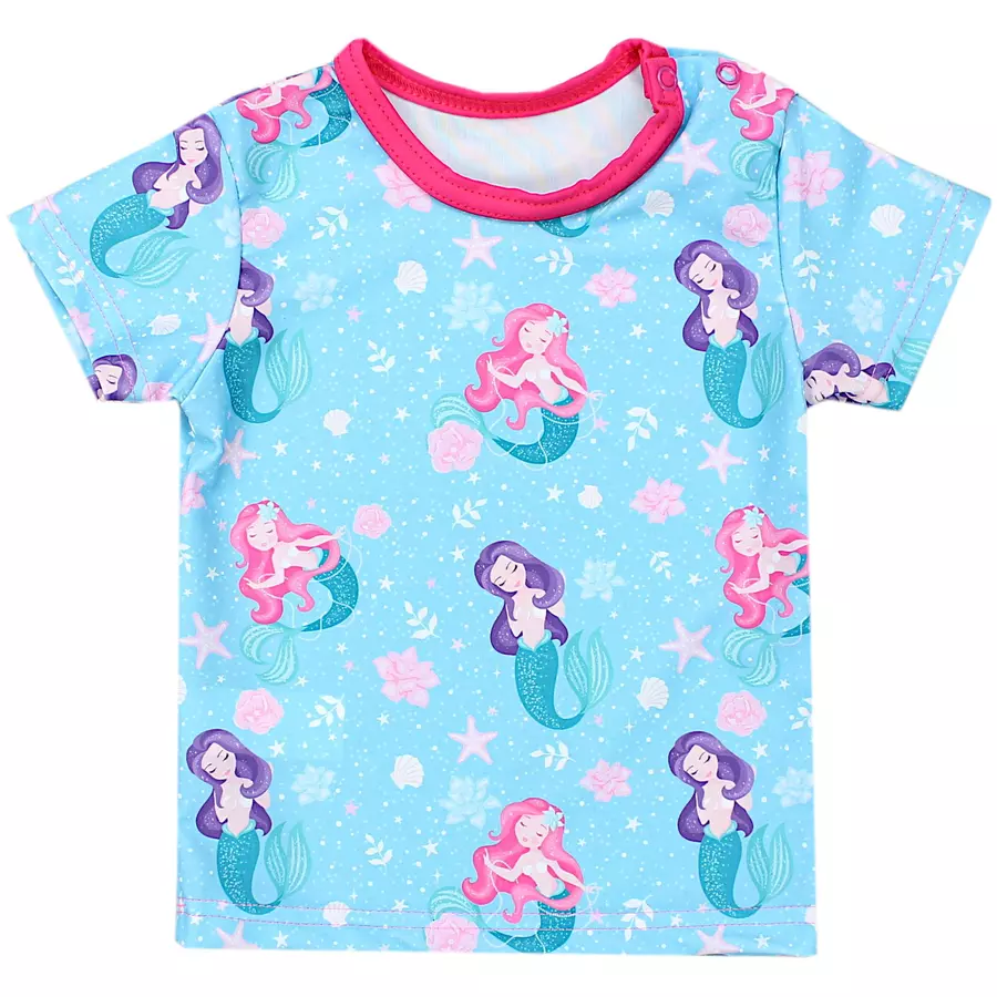 Aquarti Baby Mädchen Zweiteiler Badeanzug Bade-Set Bade T-Shirt Badehose pink