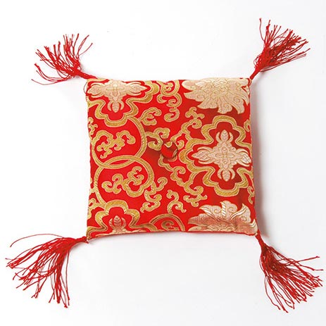 Klangschalenkissen, rot/gold, L 15 cm, B 15 cm, H 4,5 cm günstig bestellen