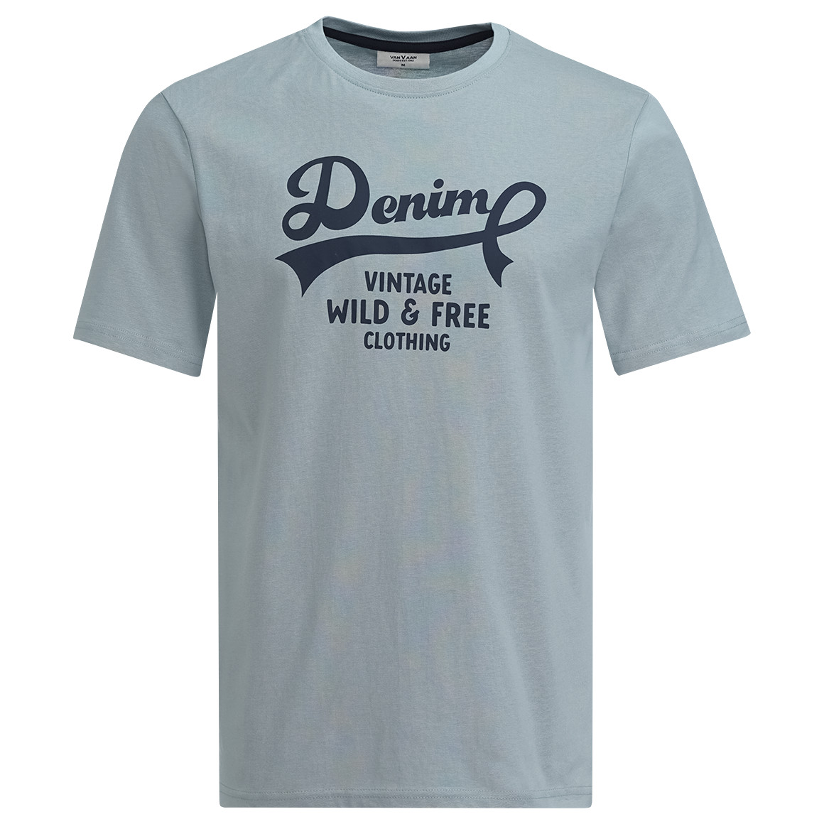 VanVaan Denim Herren T-Shirt mit Print blaugrau