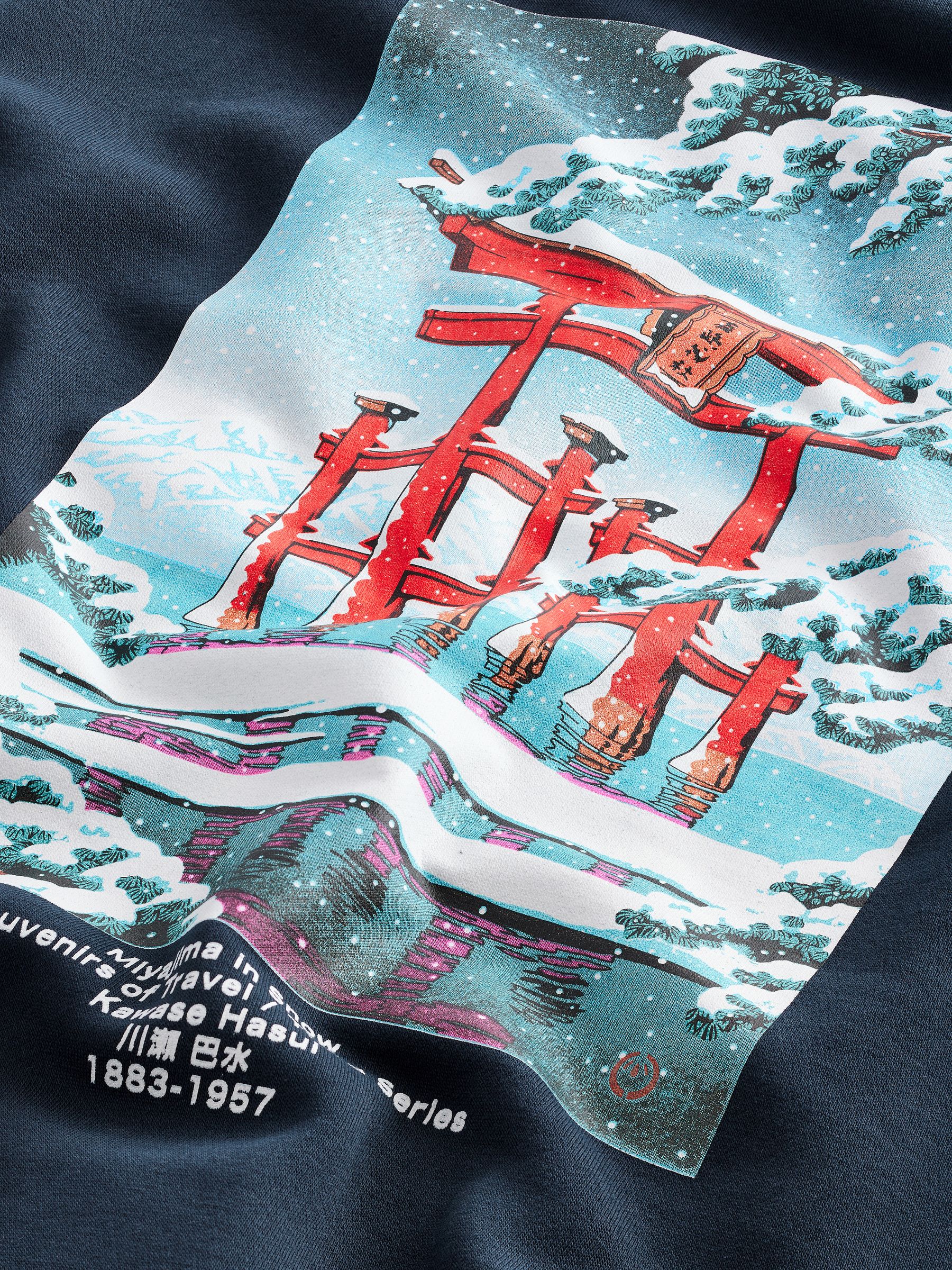 Donkerblauw - Hokusai kerstsweater