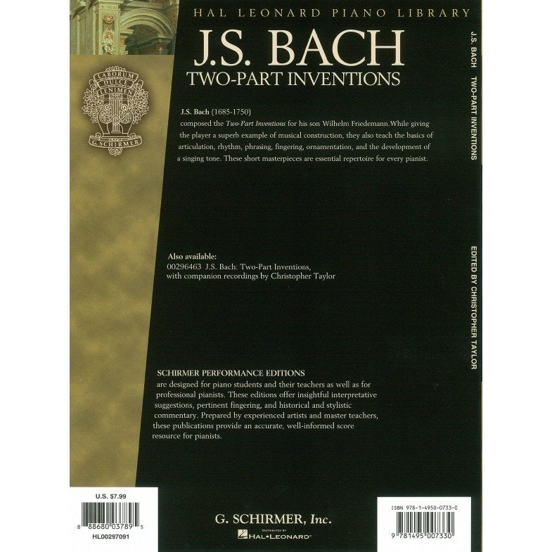 G. Schirmer - J.S. Bach - Two Part Inventions voor piano