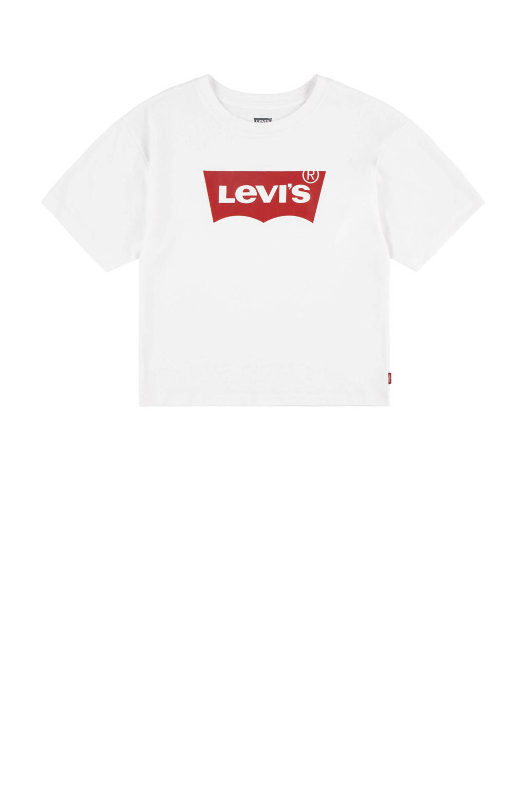 Levi's T-shirt LIGHT BRIGHT MEET & GREET met logo wit/rood