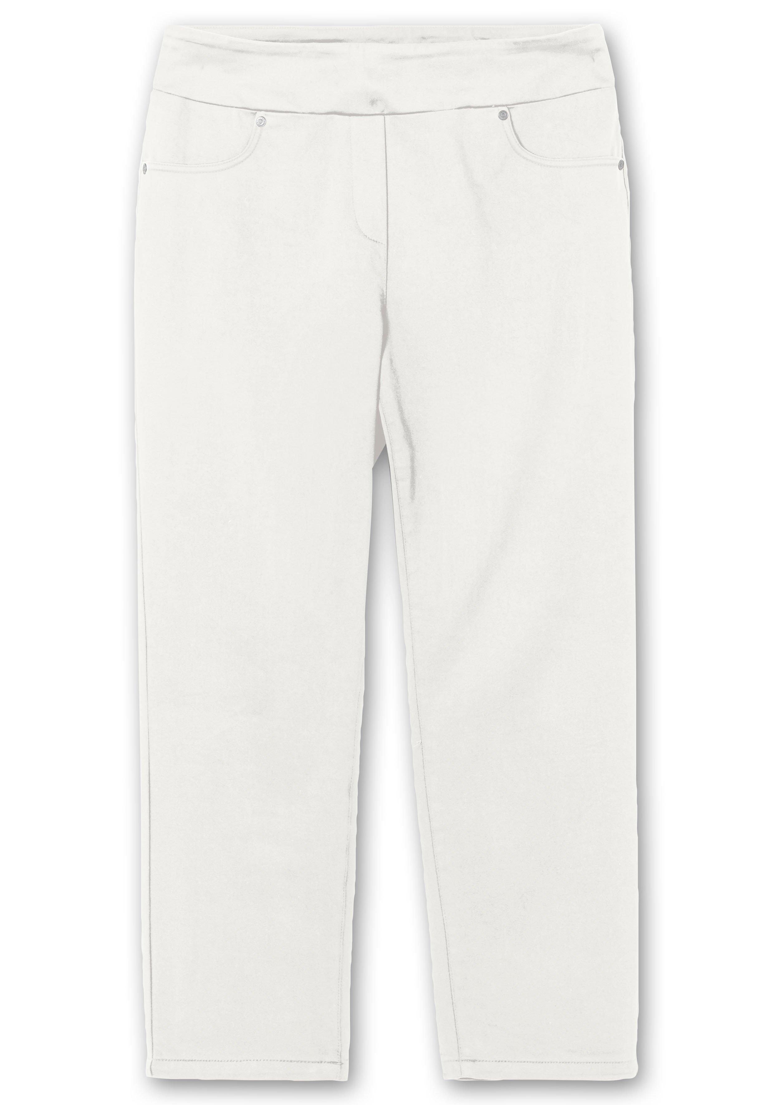 Schmale 7/8-Stretchhose mit elastischem Bund