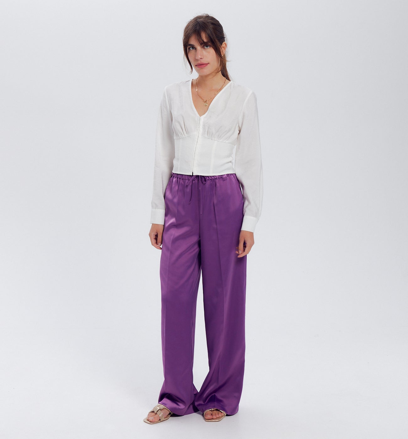 Chemisier court Femme - Ecru