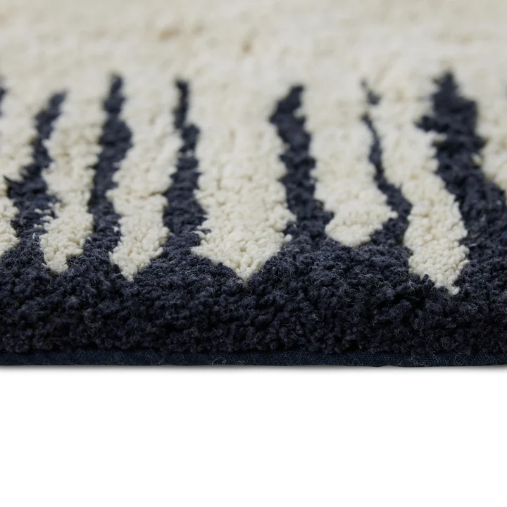 HKliving - Monochrome Badematte, 75 x 120 cm, schwarz / weiss