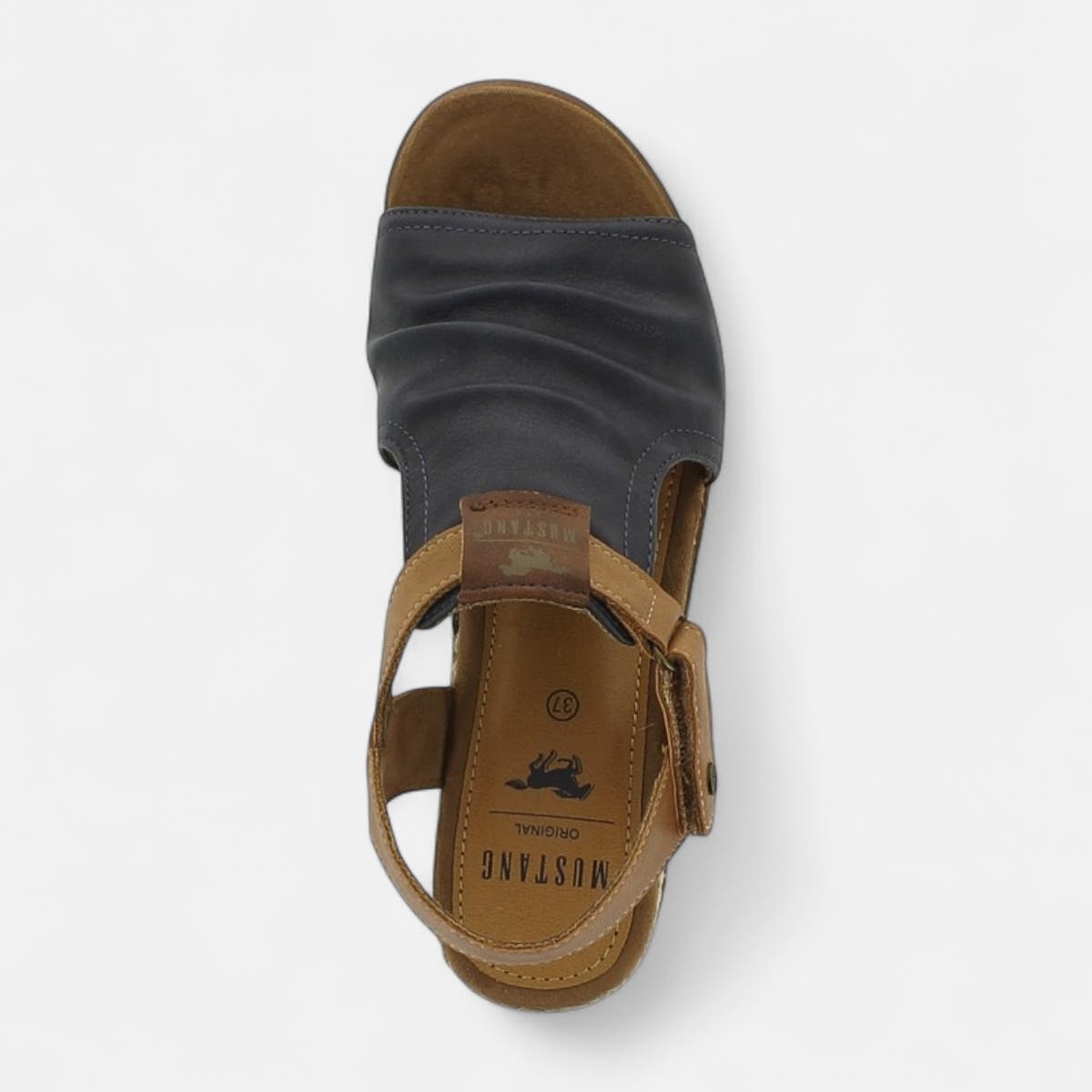 Sandales à talon compensé Femme bleu marine