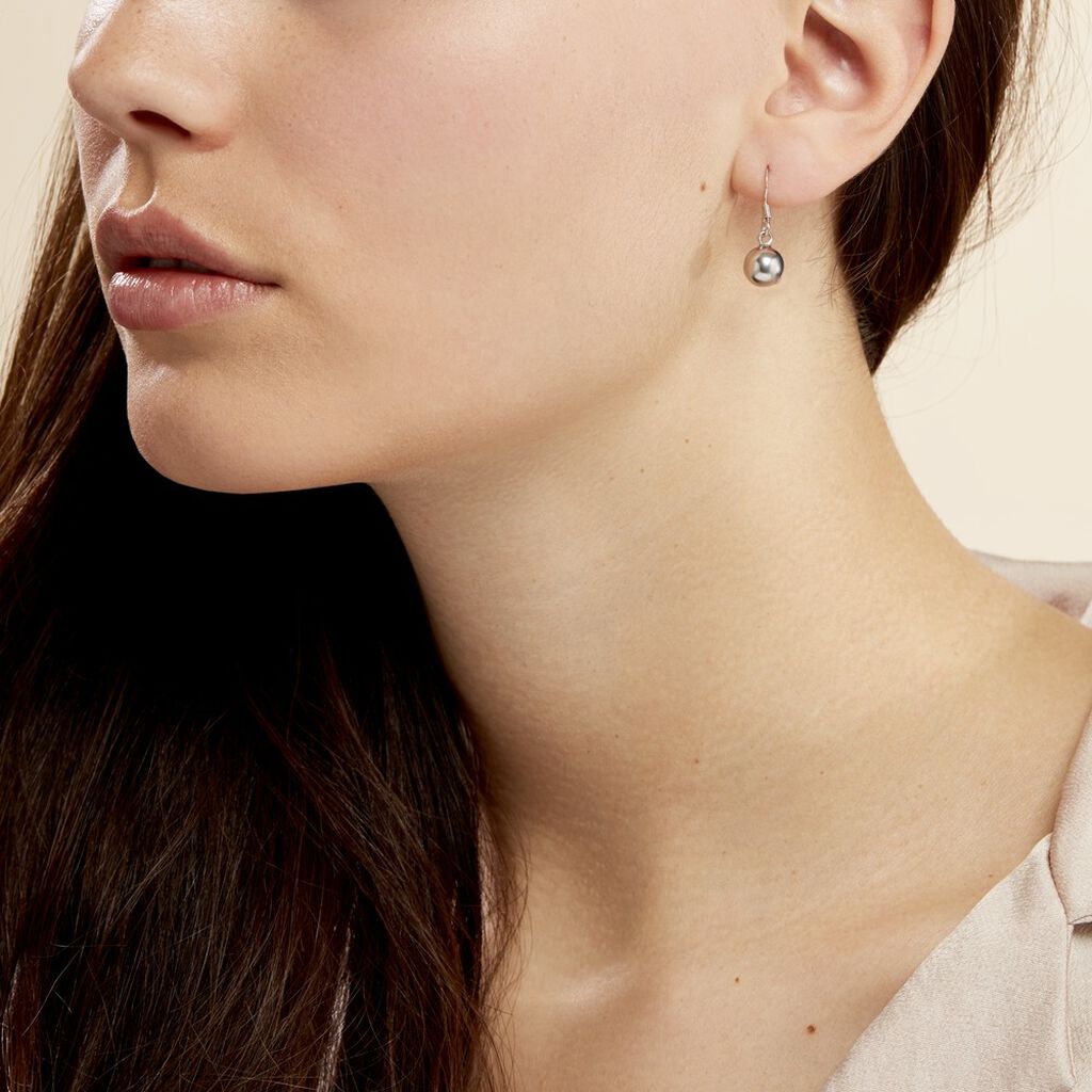Boucles D'oreilles Pendantes Aricia Argent Blanc