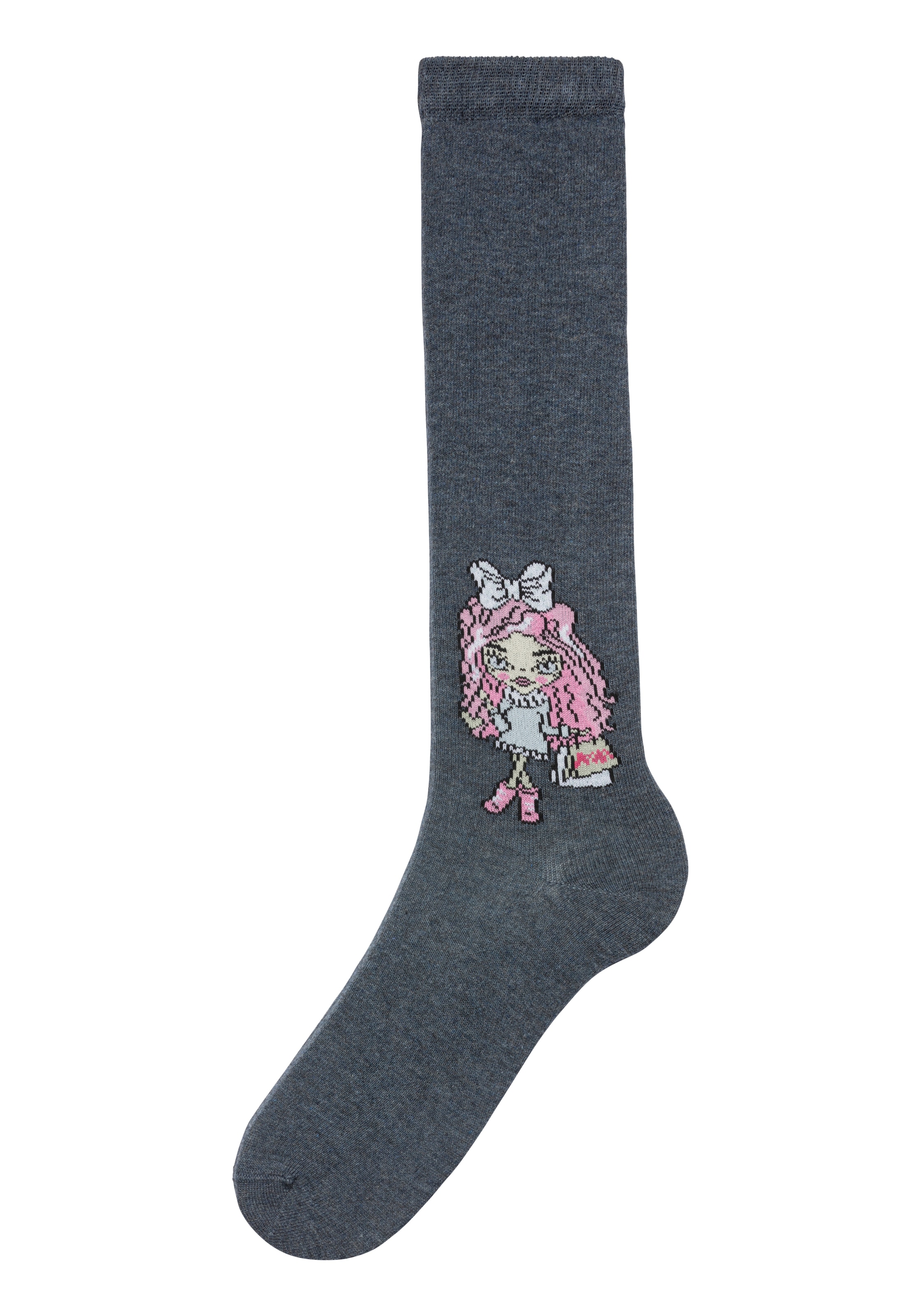H.I.S Kniestrümpfe Packung, 5 Stk. tlg. mit eingestricktem Motiv
