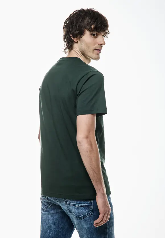 Basic T-Shirt in Unifarbe - dark urban green