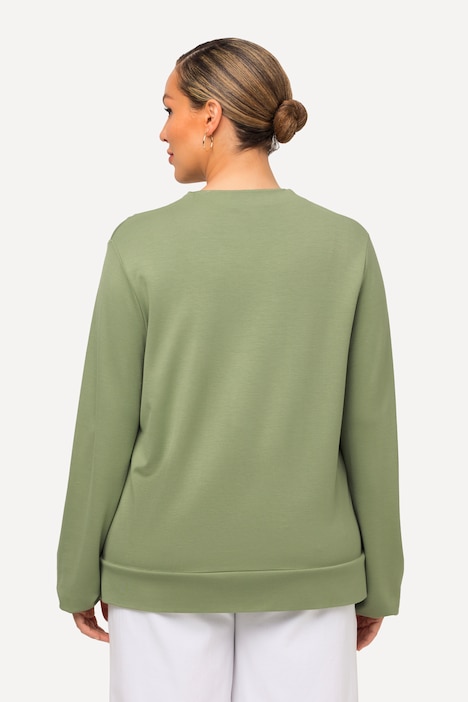 Sweatshirt, Metallic-Ziernaht, Stehkragen, Langarm