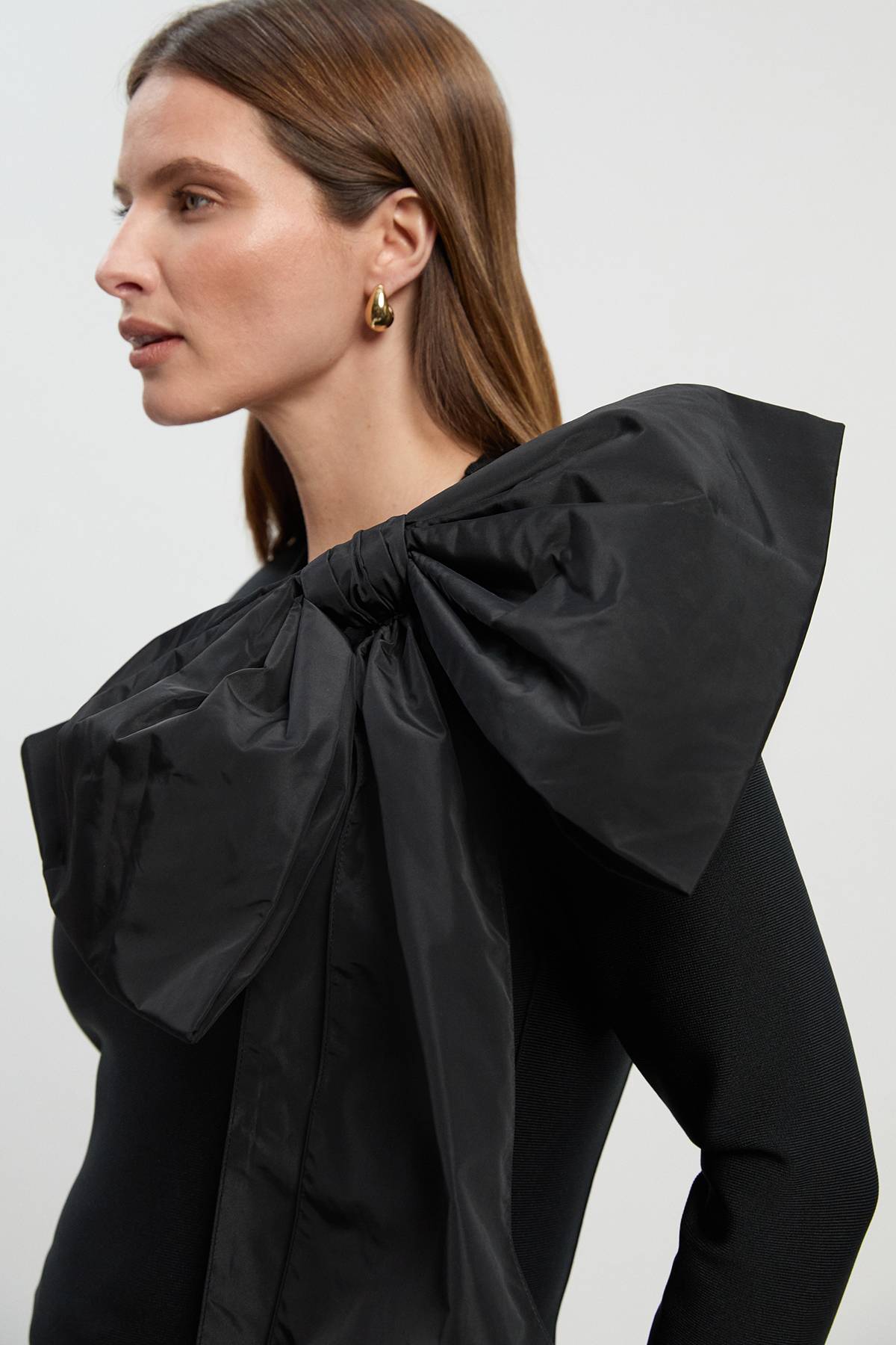 KarenMillen Haut en Maille à Nœud en Taffetas avec Effet Bandage Moulant
