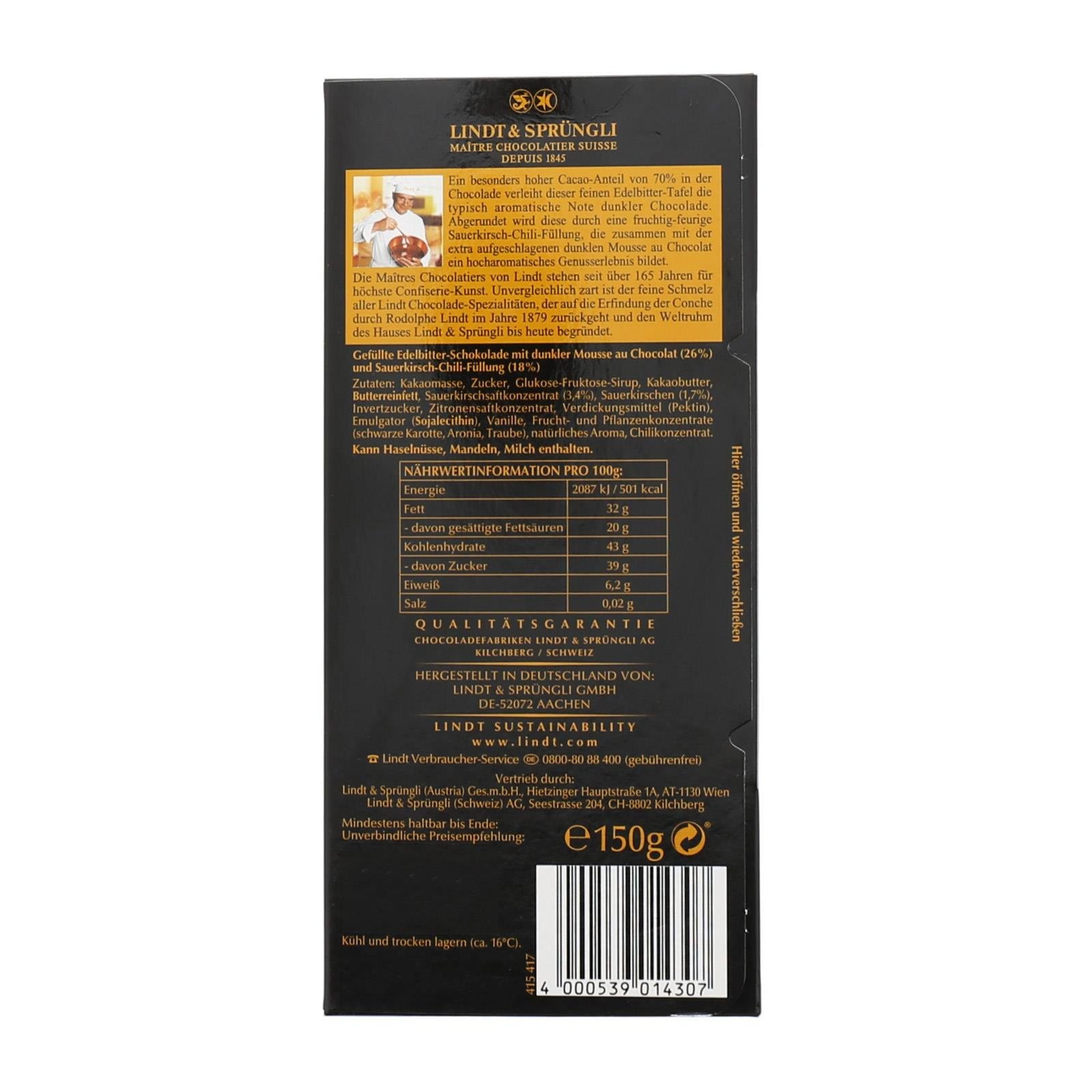 Lindt Edelbitter Mousse Sauerkirsch-Chili