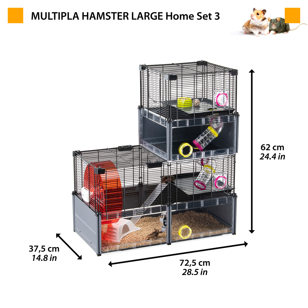 Ferplast - cage hamster - cage souris - cage hamster grande - grillage métallique - avec accessoires - modulaire - multipla