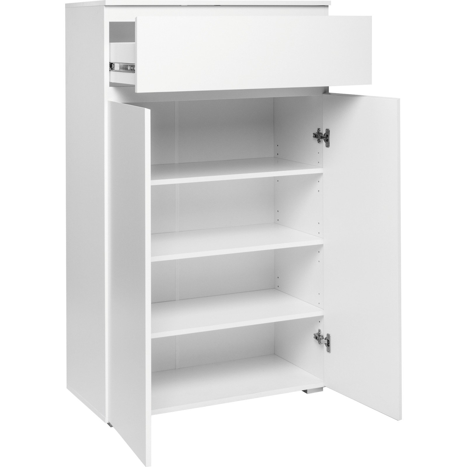 Kommode Shark Dekor weiss matt 80 x 131 x 40 cm
