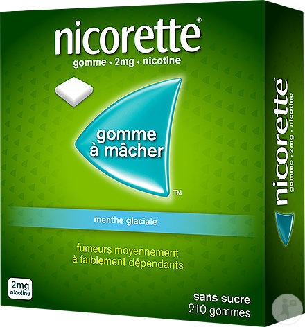 Nicorette 2mg Nicotine Gommes À Mâcher Menthe Glaciale Sans Sucre 210 Pièces