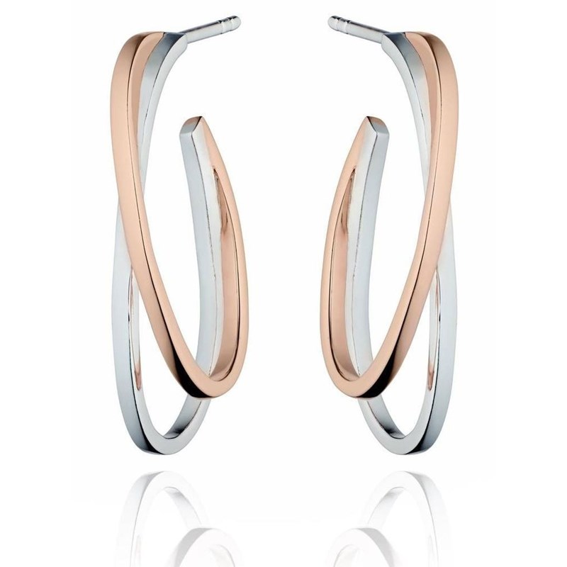 Boucle d'oreille plaqué Or rose en argent 925/1000