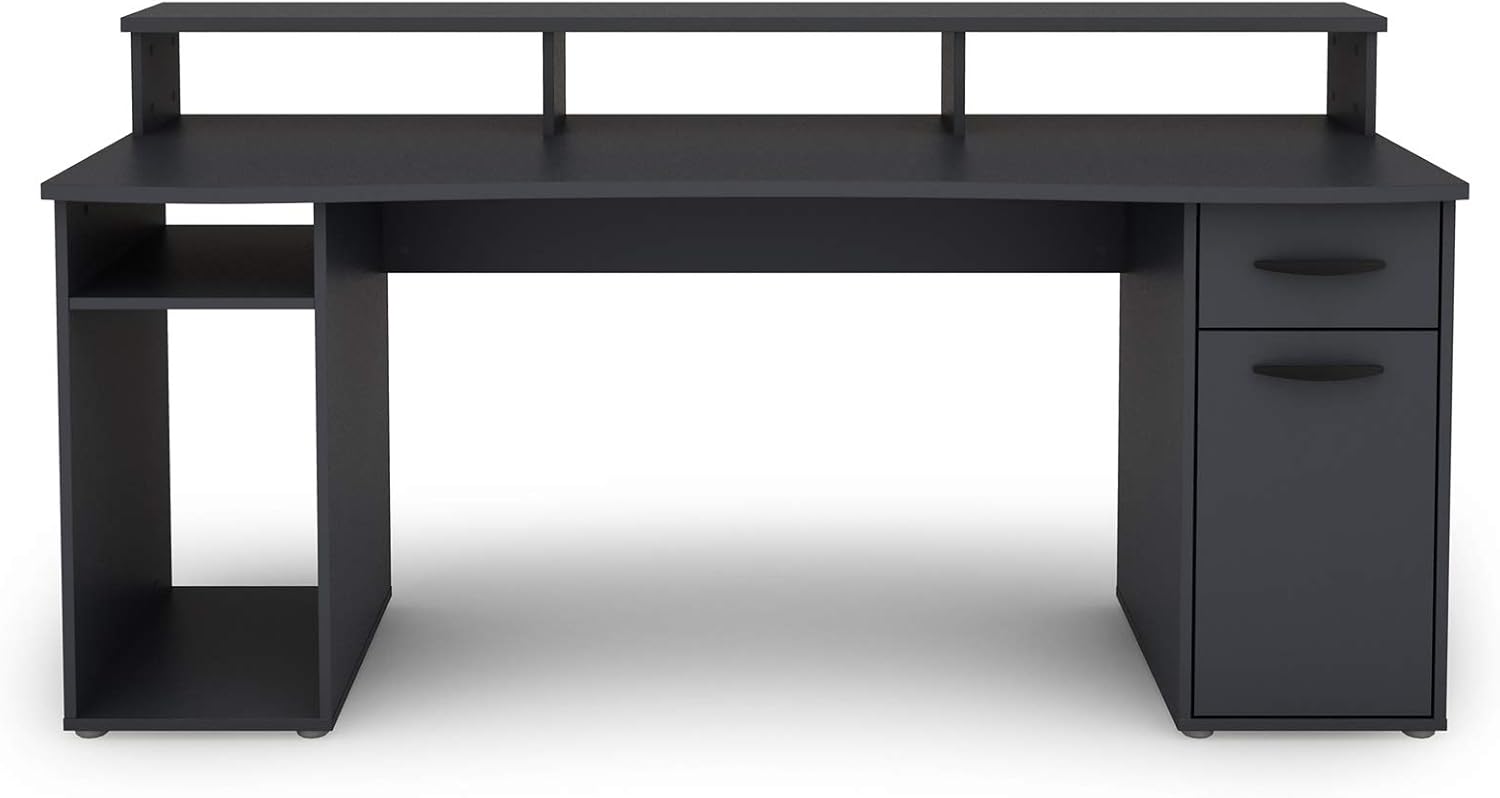 byLIVING Gaming-Schreibtisch FANTASTIC, mit robuster Melamin Oberfläche in anthrazit, mit Aufsatz für viel Stauraum, Holzwerkstoff Spanplatte, grau, B 180, H 93, T 65 cm