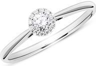 14 karaat witgouden halo ring met Diamanten