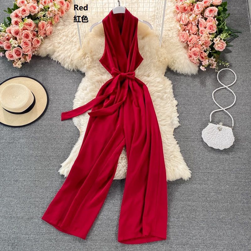 Yearnin - Mouwloze jumpsuit met sjerp