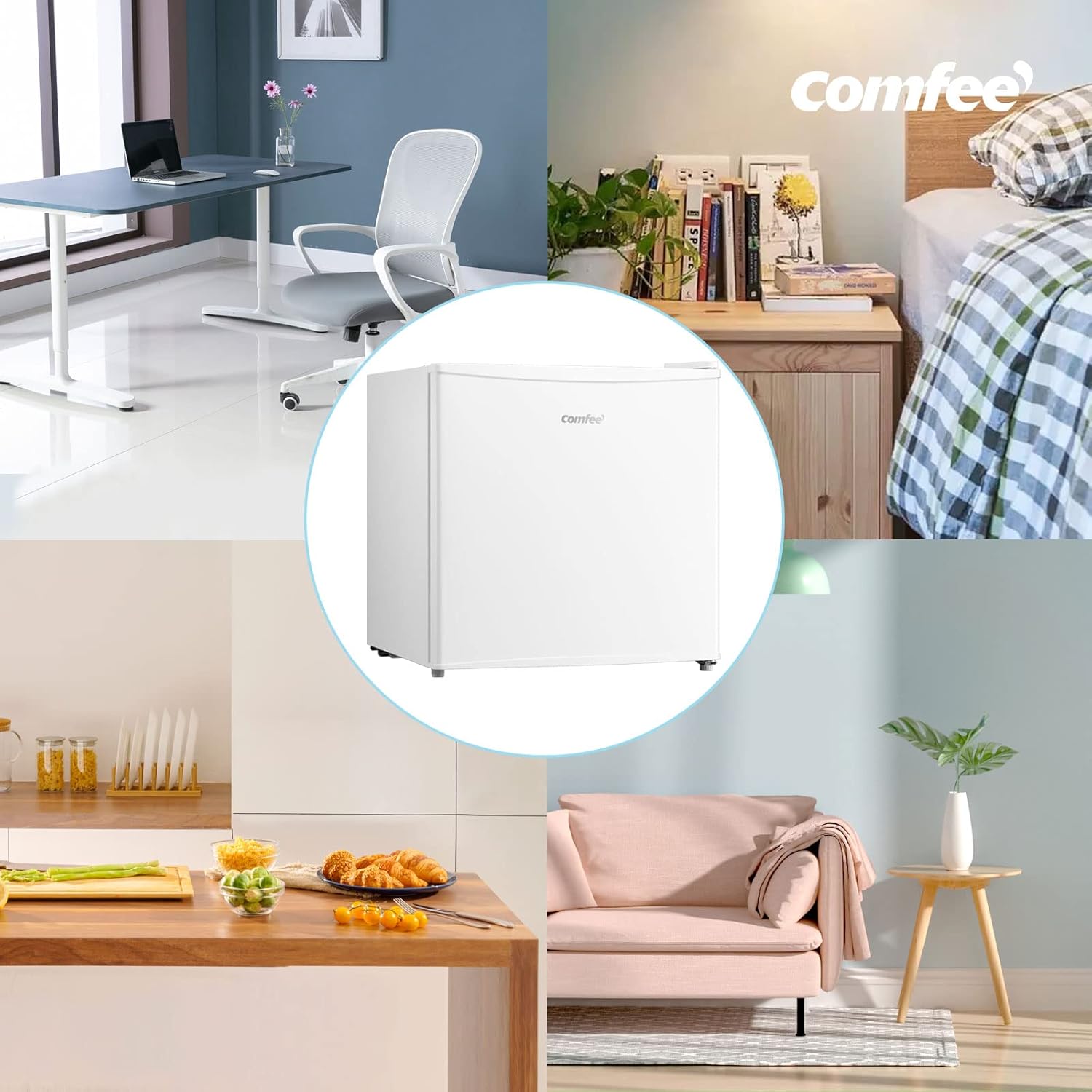 Freistehend, RCU40WH2(E) Mini Gefrierschrank/31L / 4-Sterne-Gefrierfach/Kompakte Größe/Reversibles Türscharnier/Verstellbare Standfüße / 147kWh/Jahr/Weiß