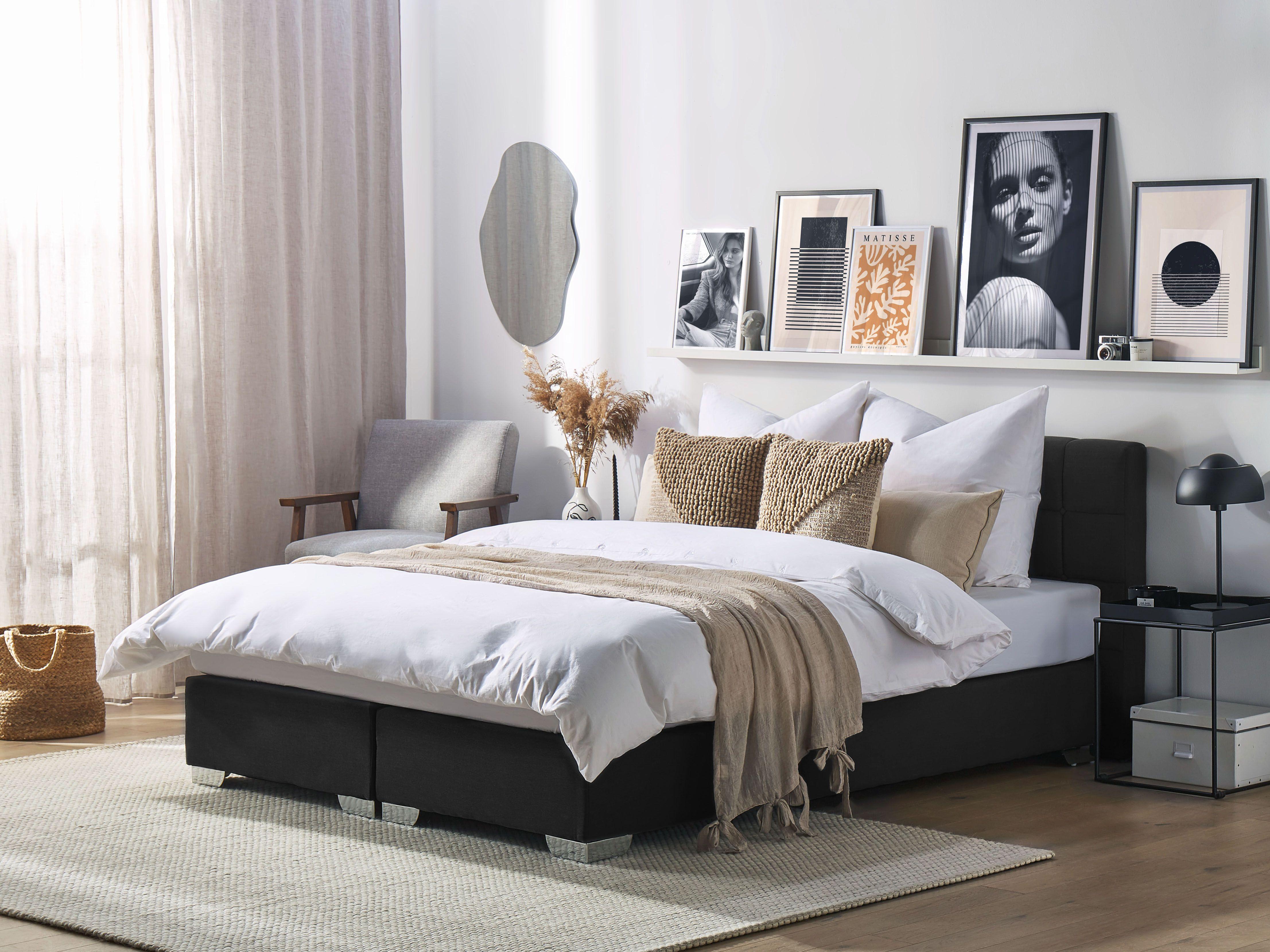 Boxspring Stof ADMIRAL 180 x 200 cm Zwart