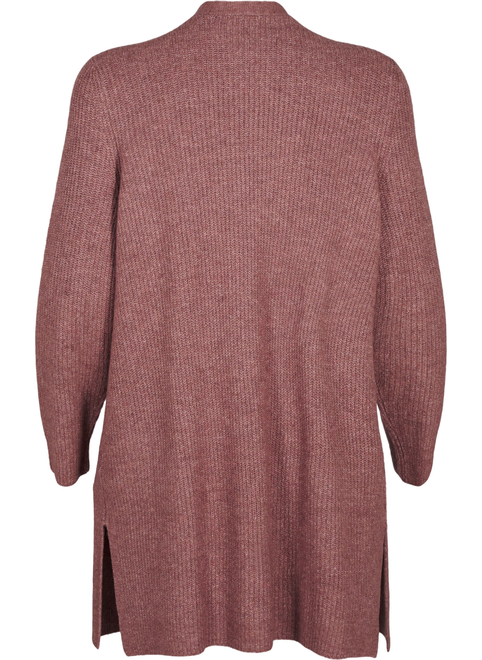 FLASH - Ribstrikket cardigan med slidser