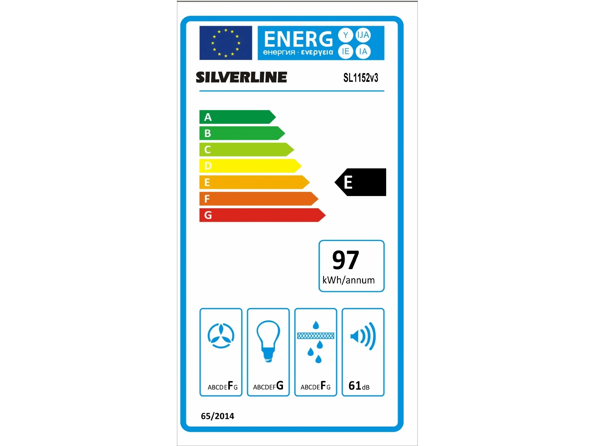 SILVERLINE SL 1152 V3 - Hætte - teleskopisk - bredde: 59.8 cm - dybde: 30.5 cm - udtrækning og recirkulation (-) - hvid/stål