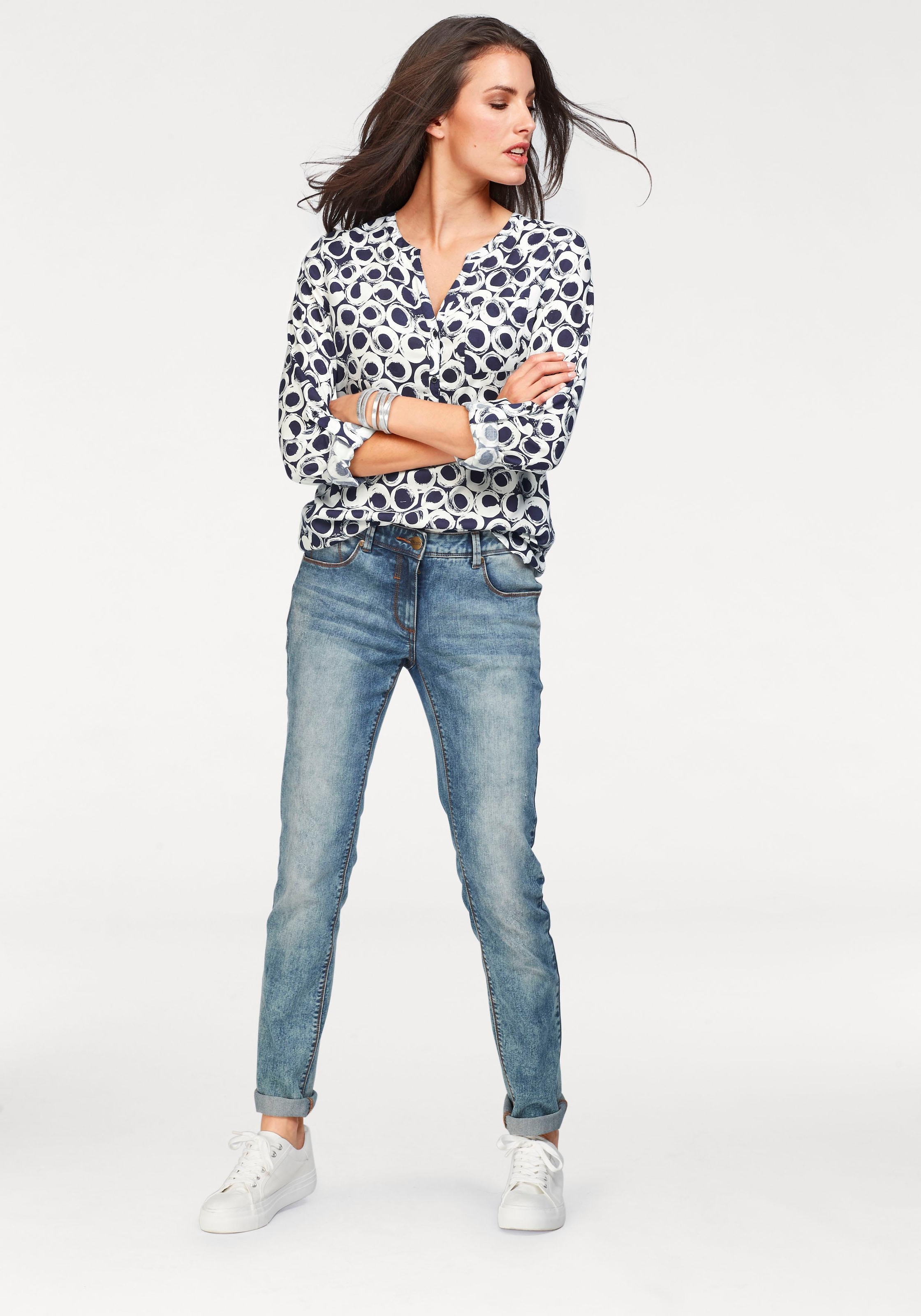 Aniston CASUAL Schlupfbluse , mit krempelbaren Ärmeln