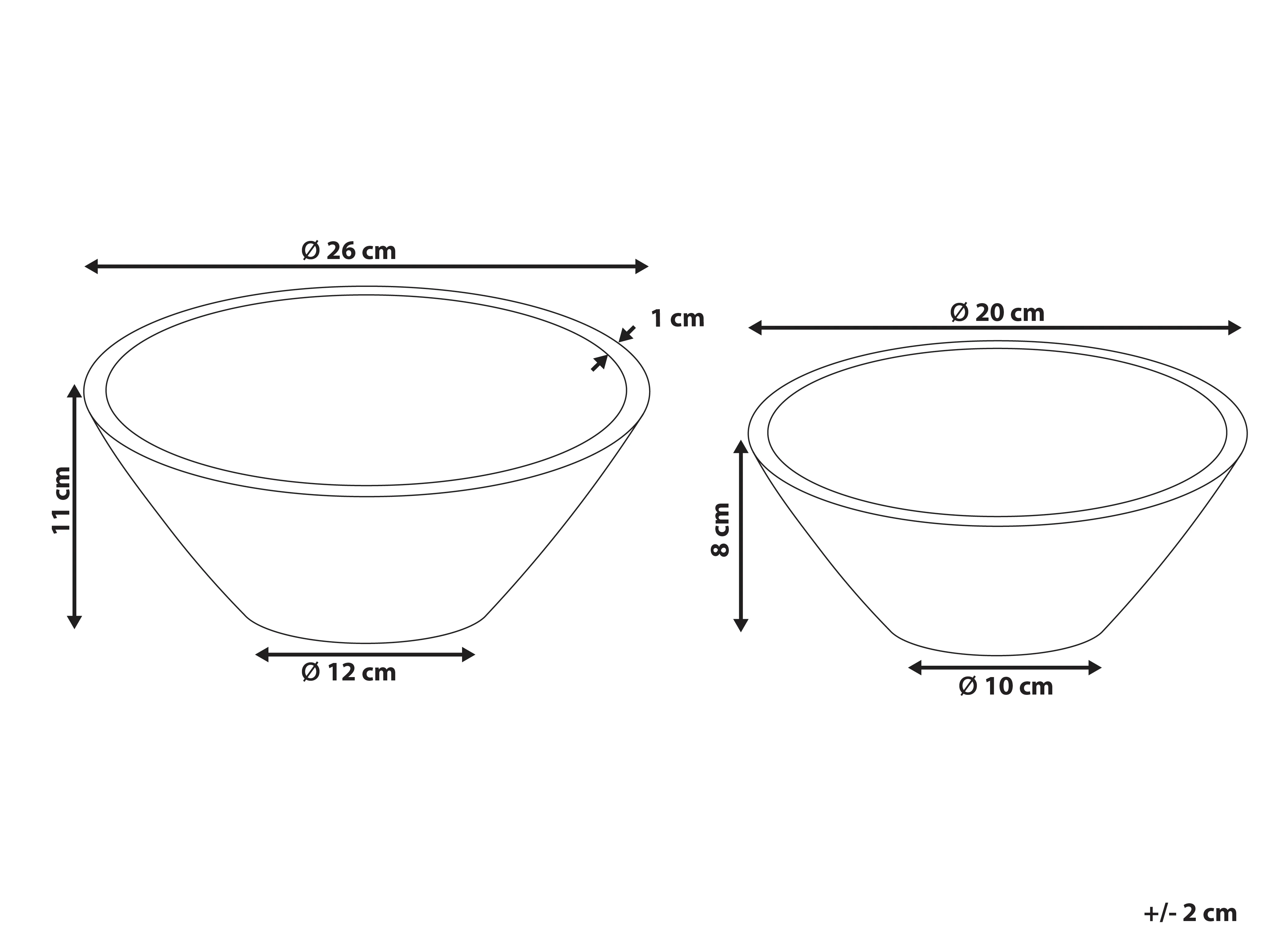 Set van 2 decoratieve schalen LUXOR Mangohout Lichtbruin