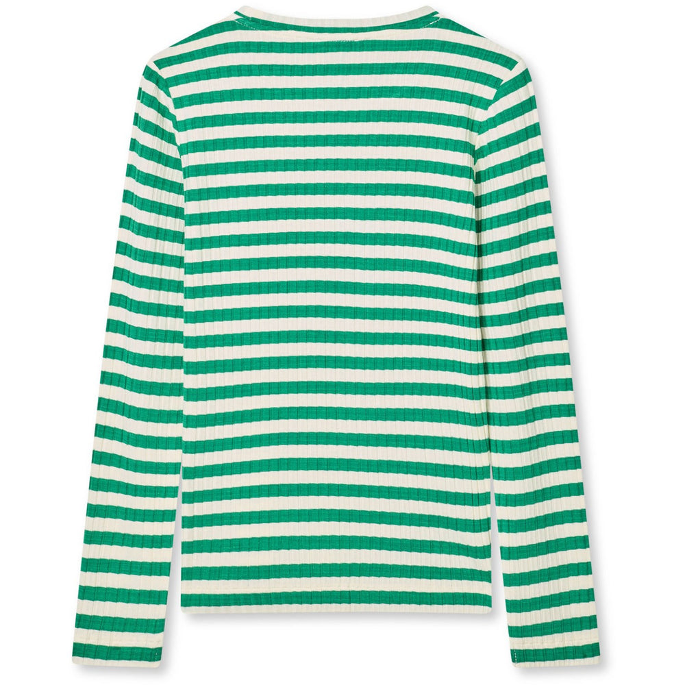 Køb Mads Nørgaard Vanilla Ice/Grøn 5X5 Classic Stripe Talika Bluse