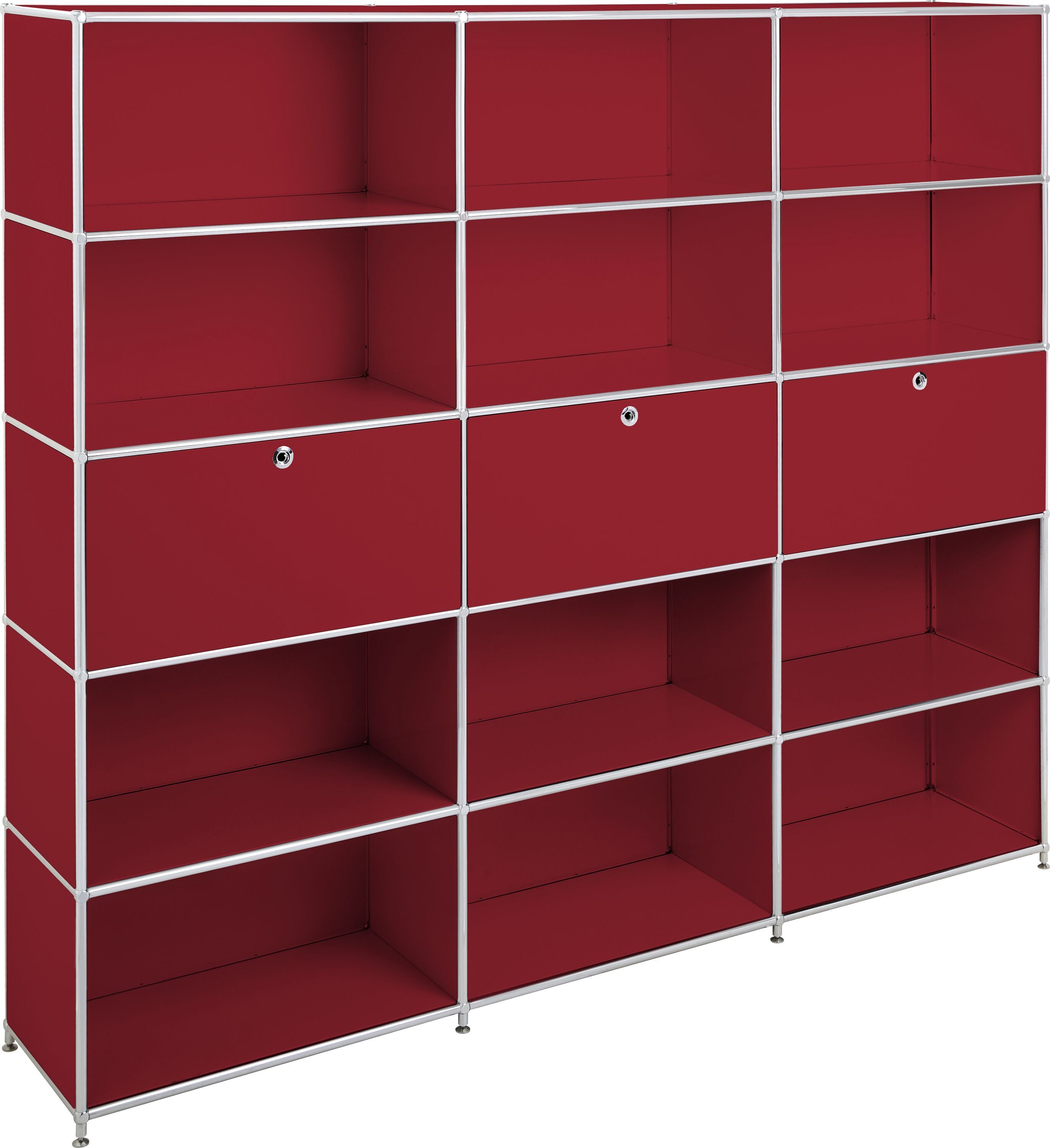 FLEXCUBE Regal - Rot / B: 227.0 cm x T: 40.0 cm x H: 193.0 cm