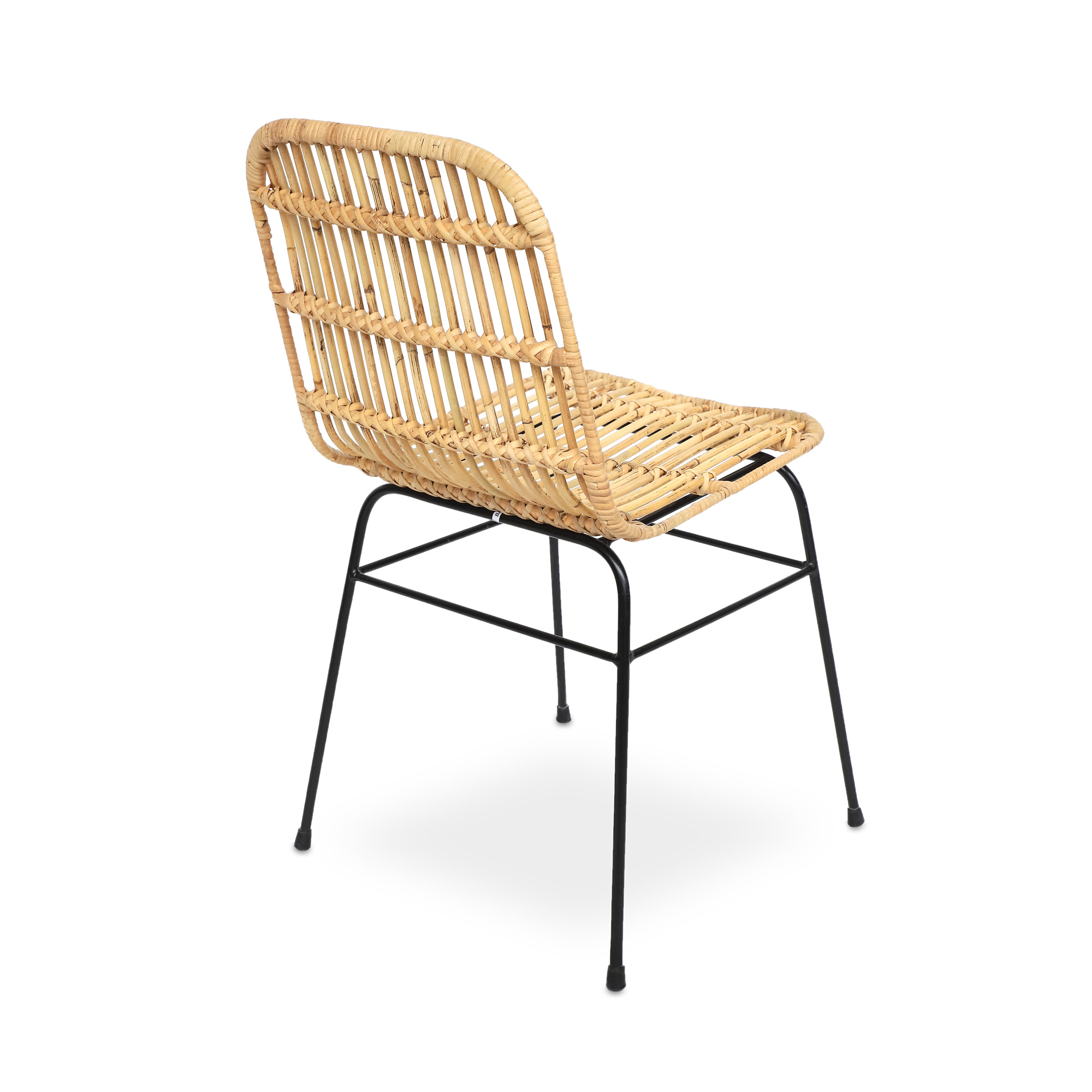 Rattan-Stuhl 'Brehm', natur, schwarz, B 43 cm, L 54 cm, H 81 cm von fischer's lagerhaus