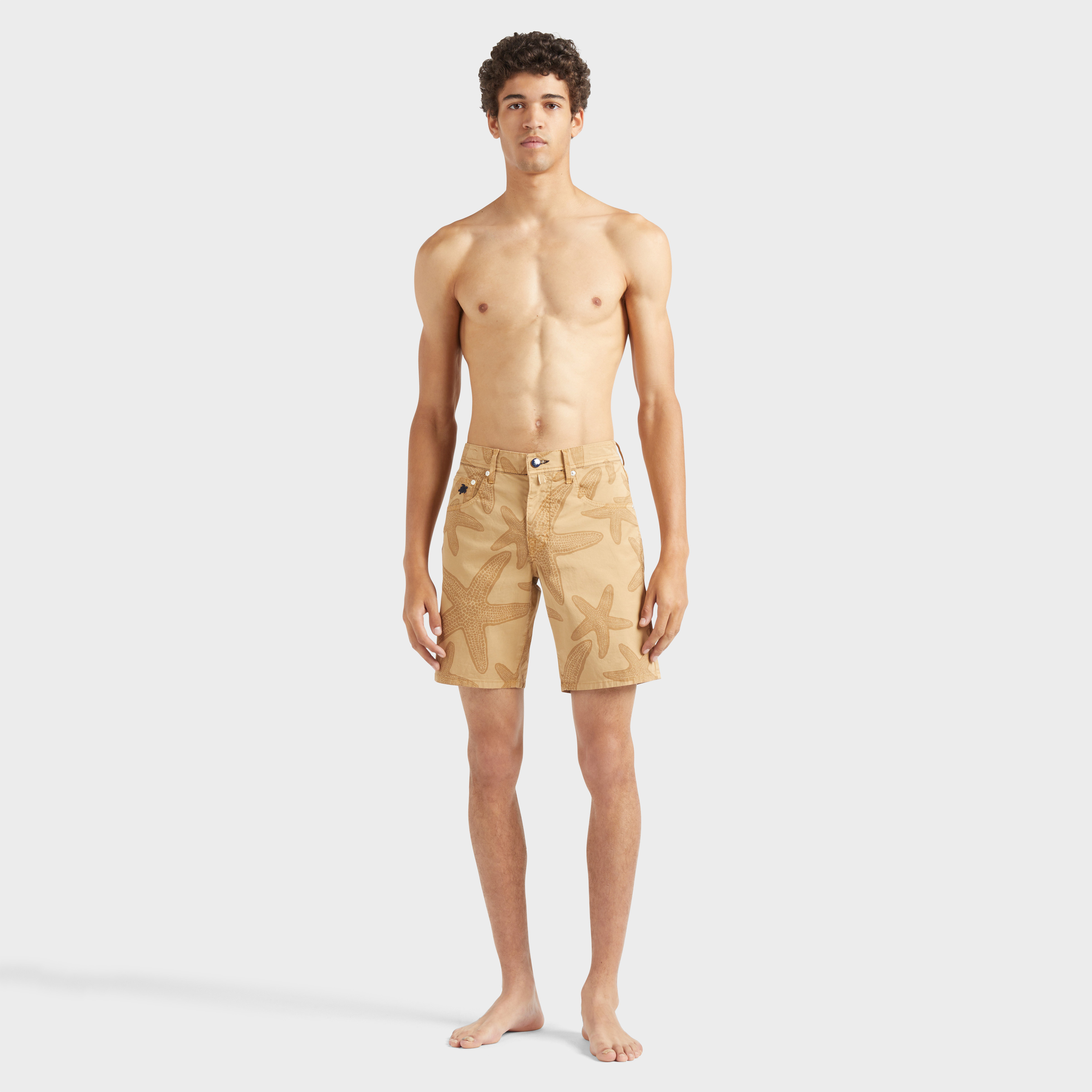 Bermuda homme en coton imprimé contrasté Starfish