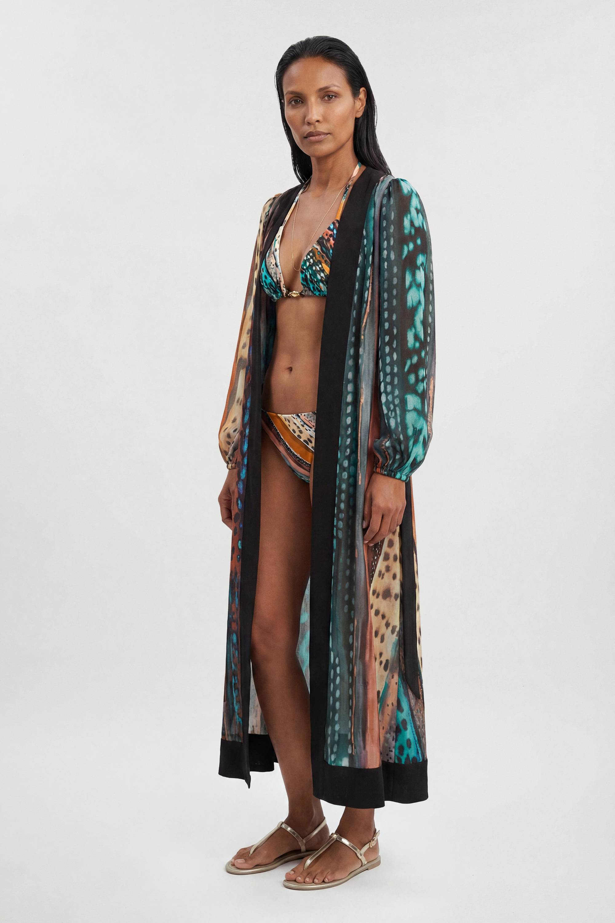 KarenMillen Tunique De Plage Imprimé Animal Linéaire