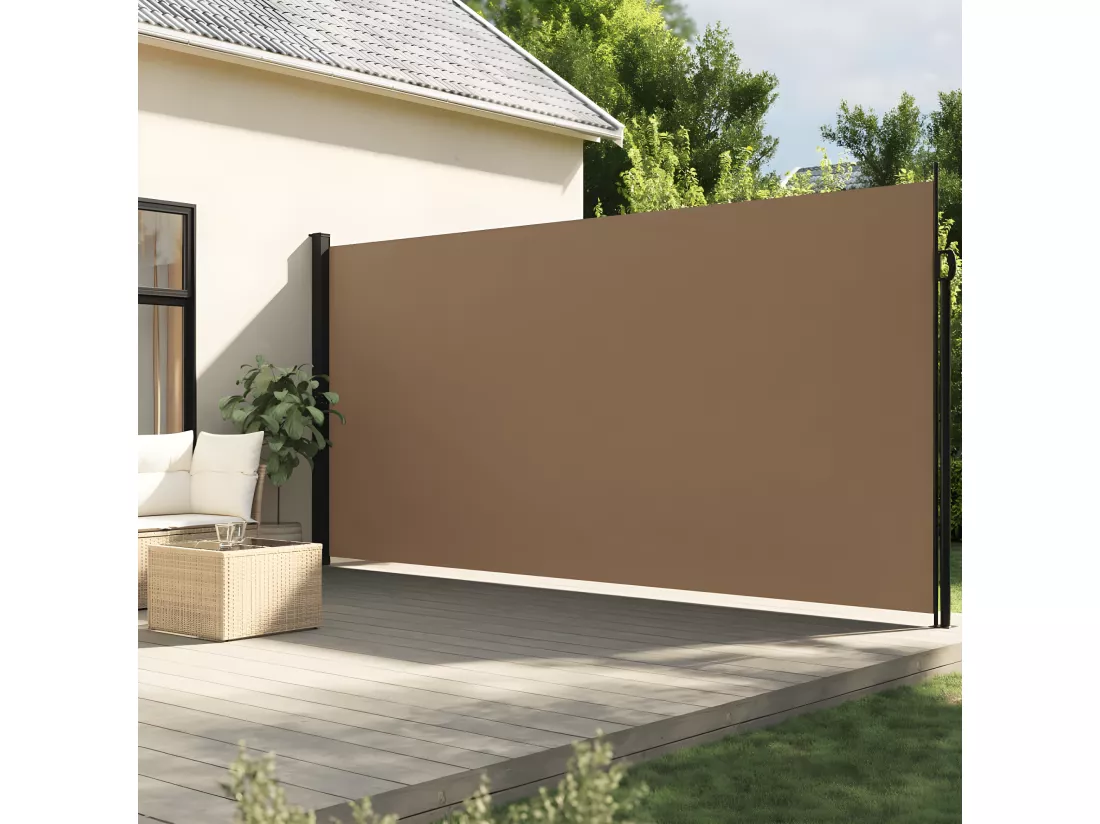Auvent latéral rétractable taupe 220x600 cm