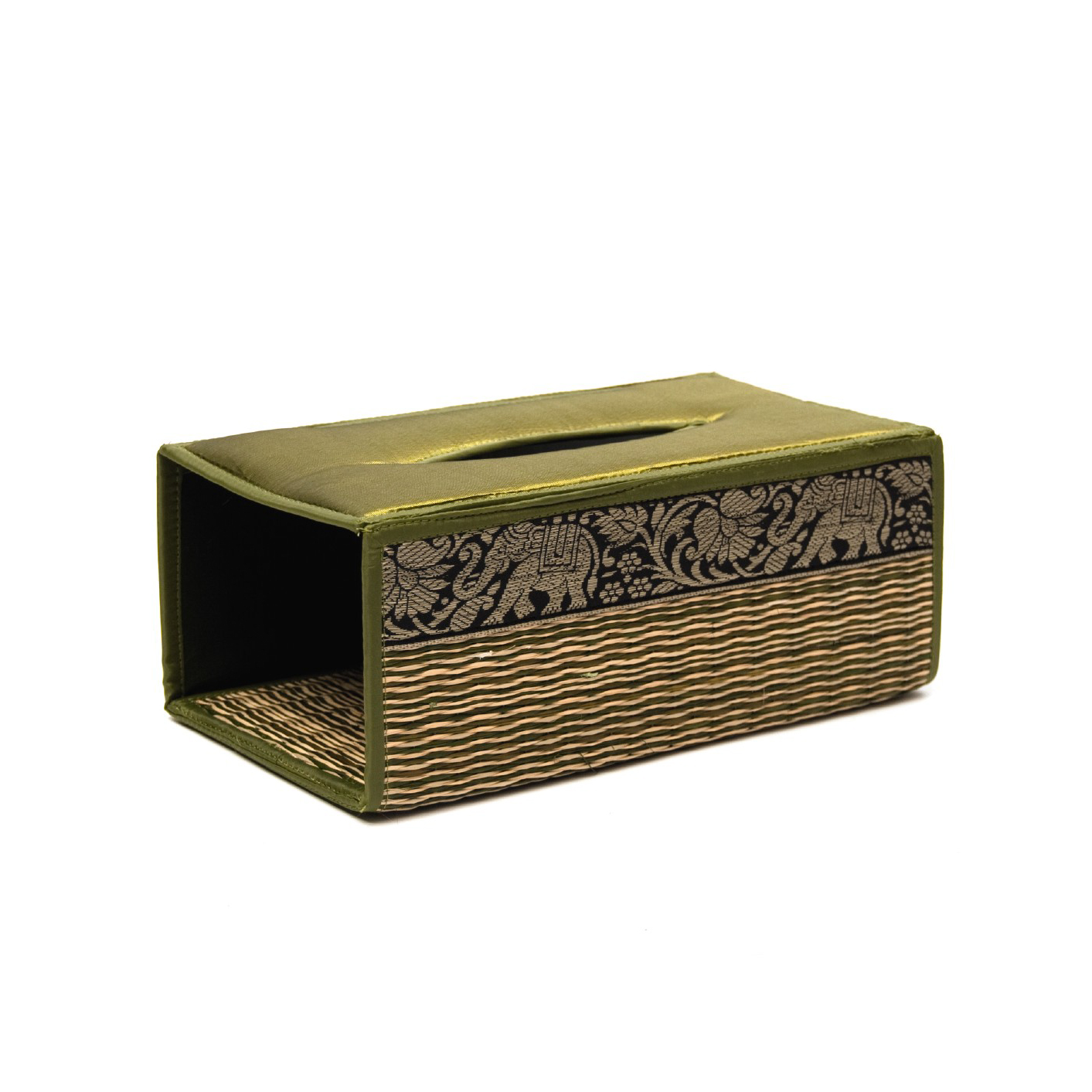 Kosmetiktuchbox, grün, B 25 cm, H 10 cm, L 13 cm von fischer's lagerhaus