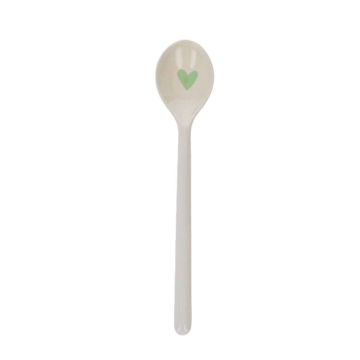 Cuillère à latte coeur vert Pause goûter